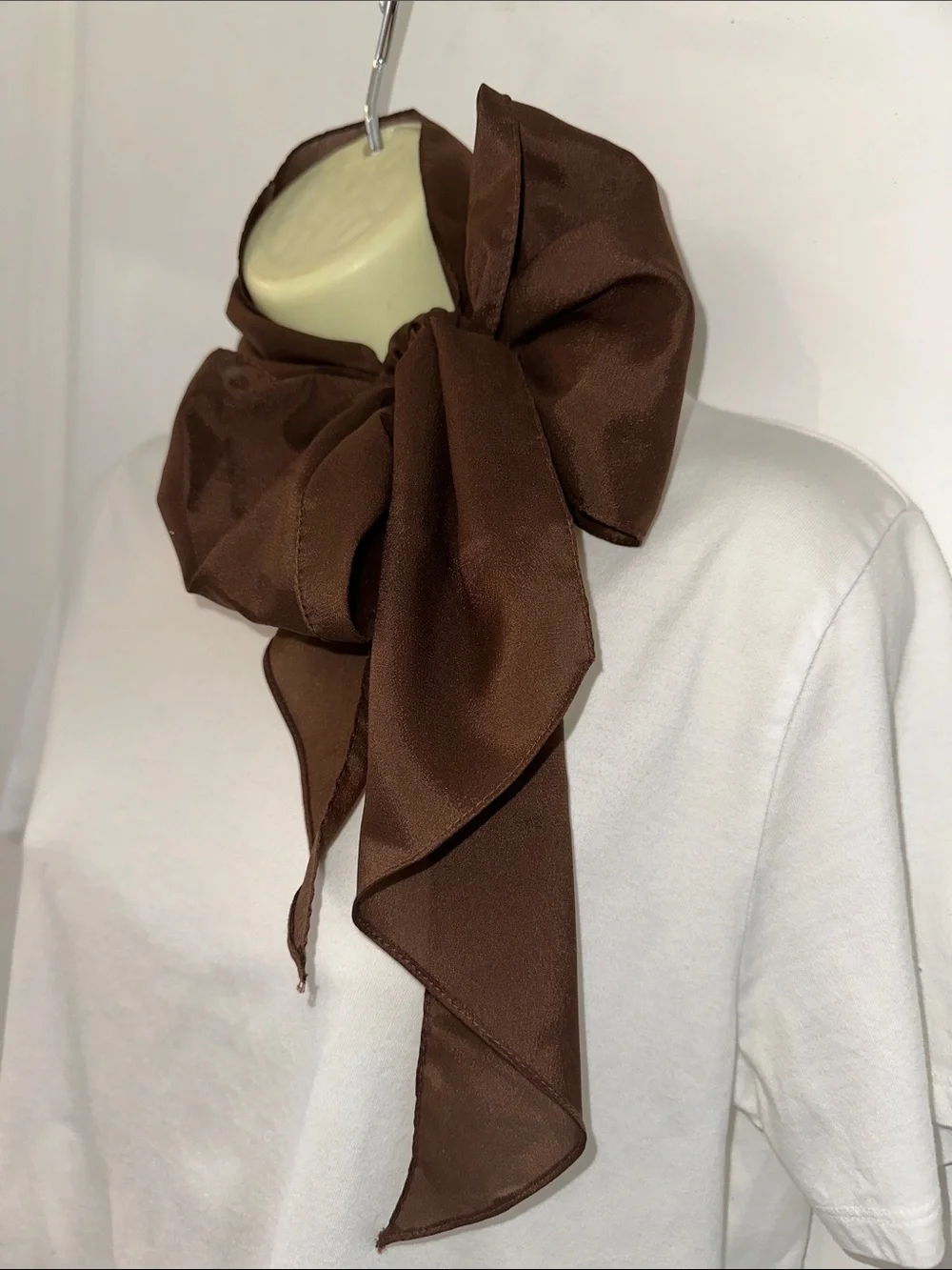 Vintage Mid Century Brown Polyester Neck Scarf or Belt‎